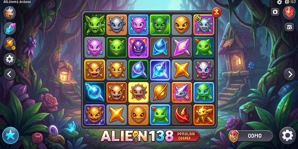 Tampilan gameplay ALIEN138 dengan kombinasi warna cerah dan tantangan seru.