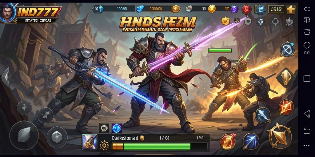 Tampilan gameplay strategi yang menegangkan dan menantang.