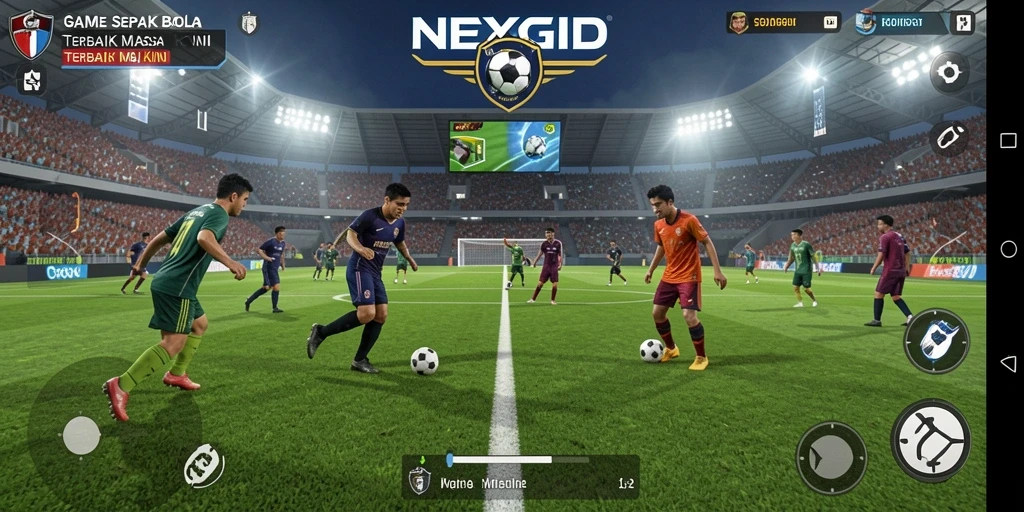 Gameplay NEXGID yang mendebarkan di lapangan sepak bola.